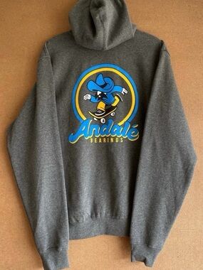 Andale Bearings Skateboard Graphic Hoodie - Charcoal Grey - Size Small - NWT